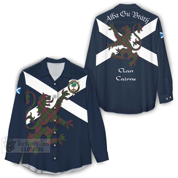 Cairns Tartan Lion Rampant Women's Casual Shirt Proudly Display Your Heritage with Alba Gu Brath and Clan Name - Tartan Vibes Clothing