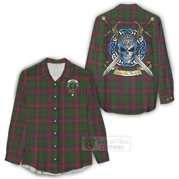 Cairns Tartan Women's Casual Shirt with Family Crest Celtic Skull Style - Tartan Vibes Clothing