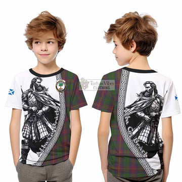 Cairns Tartan Clan Crest Kid T-Shirt with Highlander Warrior Celtic Style - Tartan Vibes Clothing