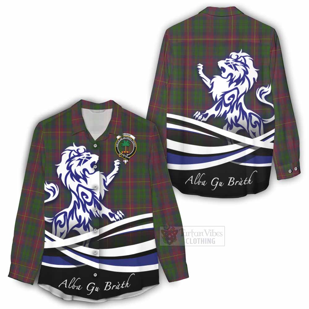 Cairns Tartan Women's Casual Shirt with Alba Gu Brath Regal Lion Emblem - Tartan Vibes Clothing