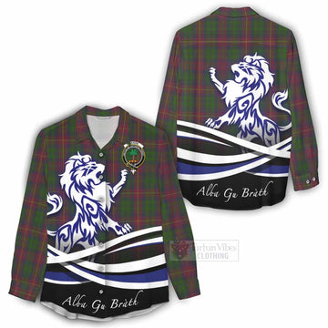 Cairns Tartan Women's Casual Shirt with Alba Gu Brath Regal Lion Emblem - Tartan Vibes Clothing