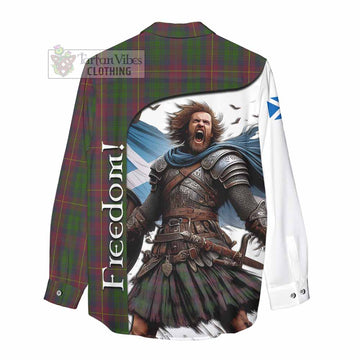 Tartan Vibes Clothing Cairns Crest Tartan Women's Casual Shirt Inspired by the Freedom of Scottish Warrior