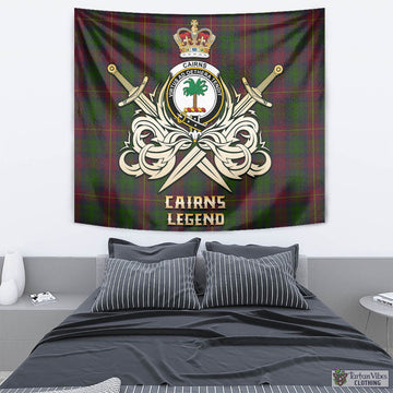 Cairns Tartan Tapestry with Clan Crest and the Golden Sword of Courageous Legacy - Tartan Vibes Clothing