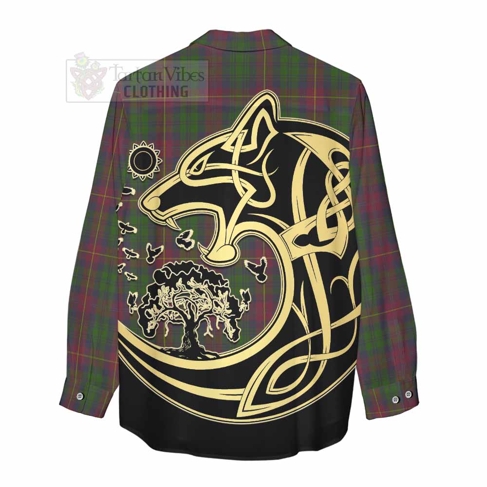 Cairns Tartan Women's Casual Shirt with Family Crest Celtic Wolf Style - Tartan Vibes Clothing