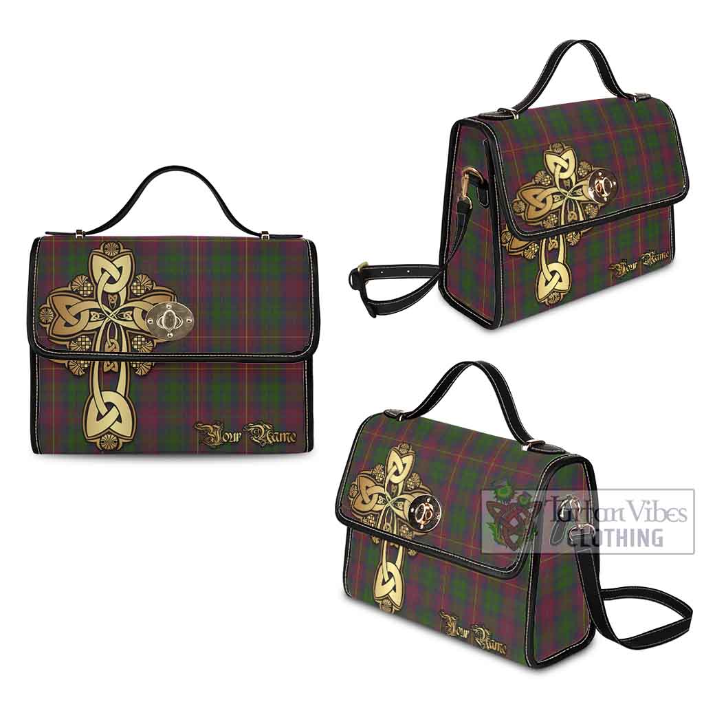Tartan Vibes Clothing Cairns Tartan Waterproof Canvas Bag Golden Thistle Celtic Cross Style