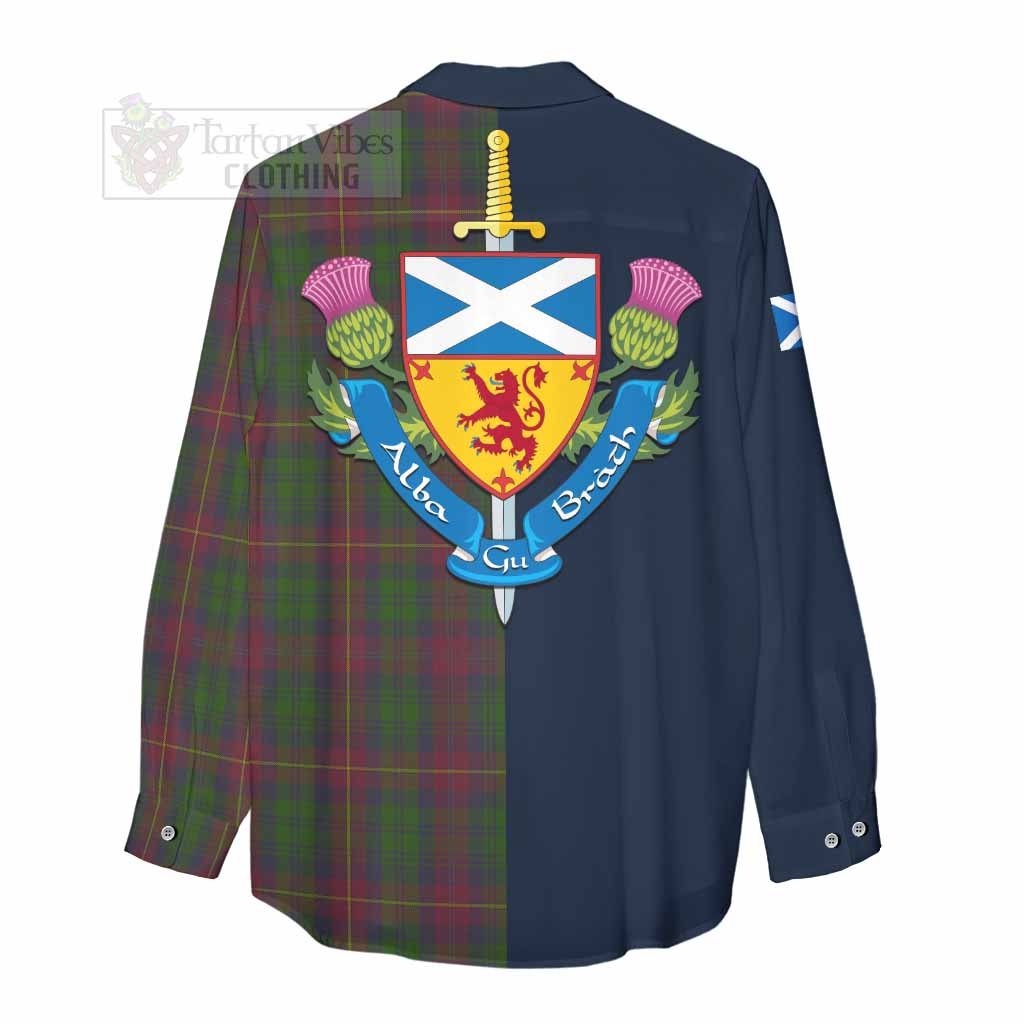 Cairns Tartan Women's Casual Shirt Alba with Scottish Lion Royal Arm Half Style - Tartan Vibes Clothing