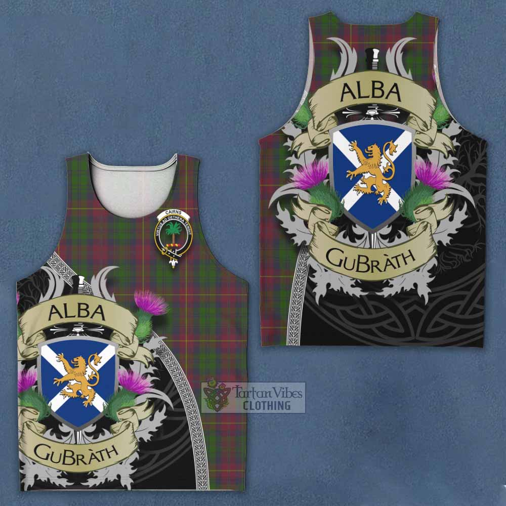 Cairns Tartan Family Crest Men's Tank Top Lion Rampant Royal Thistle Shield Celtic Inspired - Tartan Vibes Clothing