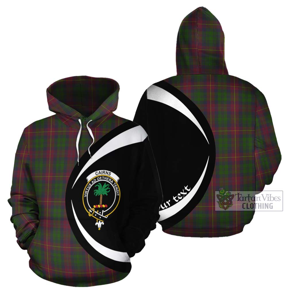 Tartan Vibes Clothing Cairns Tartan Cotton Hoodie with Family Crest Circle Style