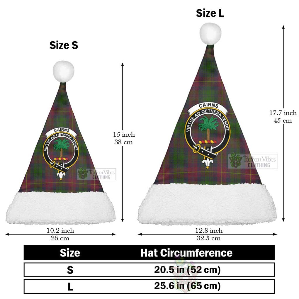 Cairns Tartan Christmas Santa Hats with Family Crest Christmas Hat L 25.6in (65cm) - Tartan Vibes Clothing