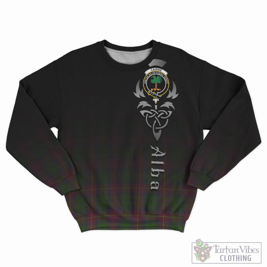Tartan Vibes Clothing Cairns Tartan Sweatshirt Featuring Alba Gu Brath Family Crest Celtic Inspired