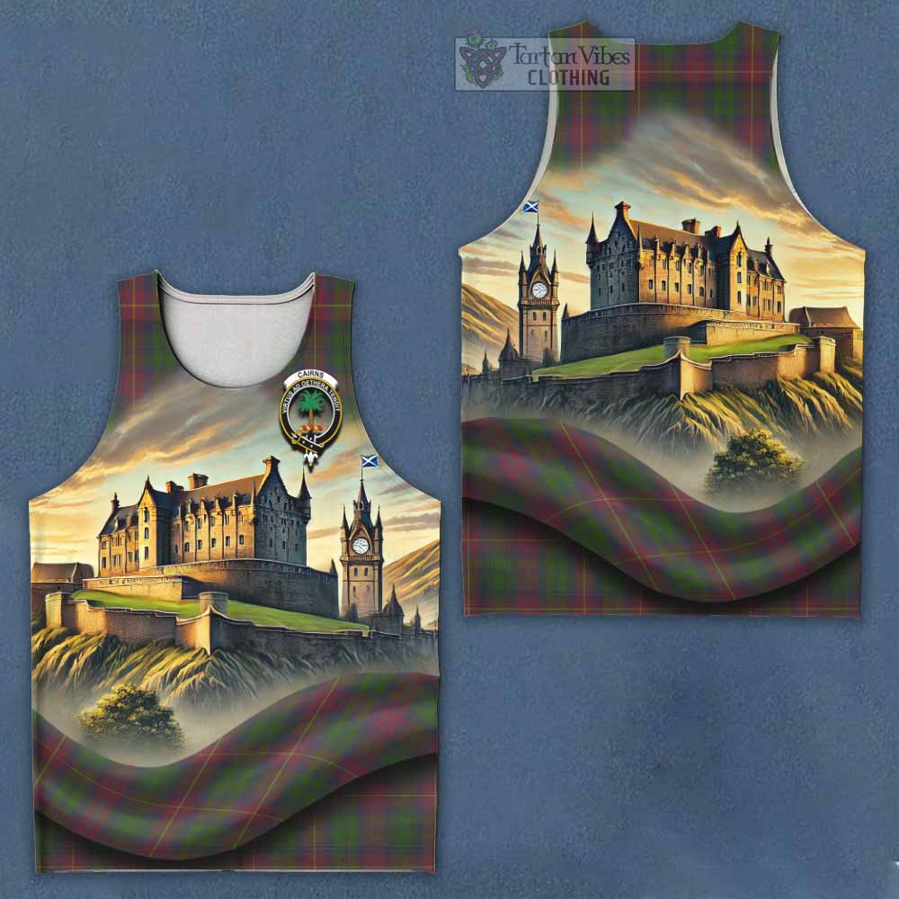 Cairns Tartan Family Crest Men's Tank Top with Scottish Ancient Castle Style - Tartan Vibes Clothing