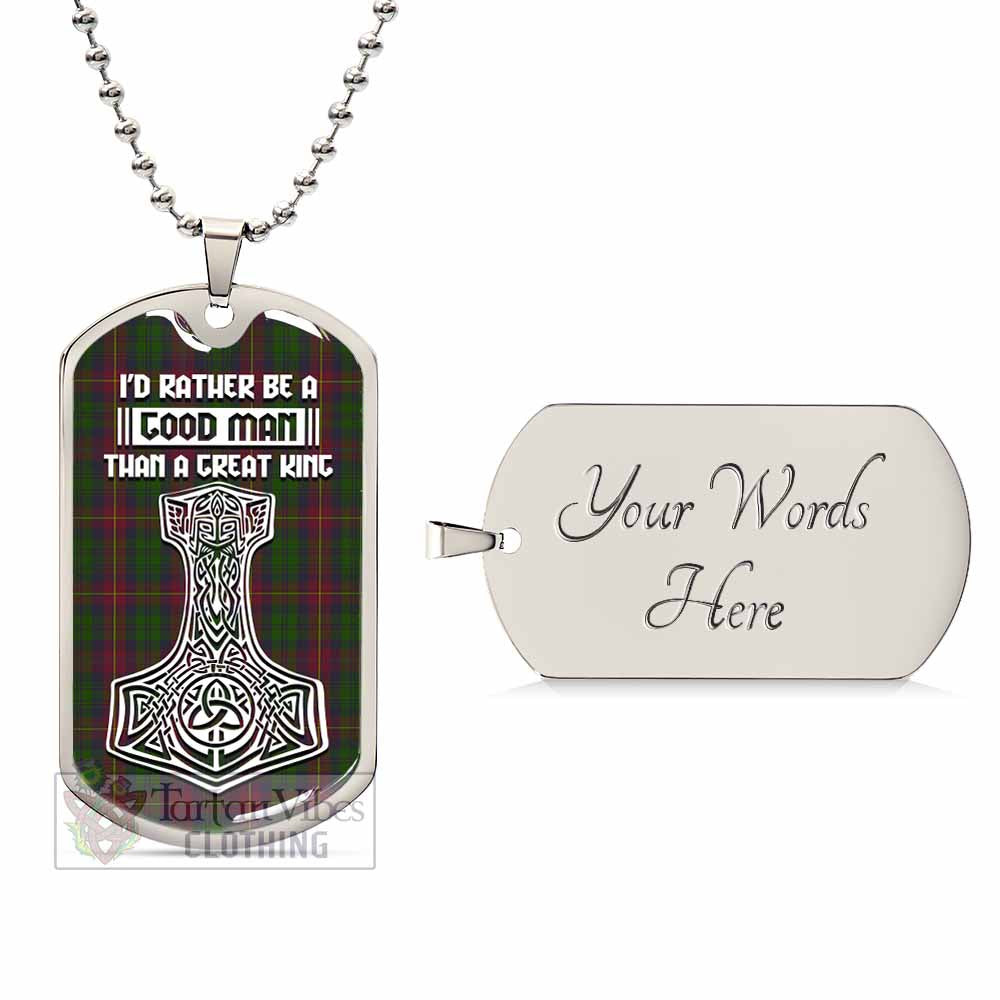 Cairns Tartan Dog Tag Necklace Viking Mjolnir Style Silver Yes - Tartan Vibes Clothing
