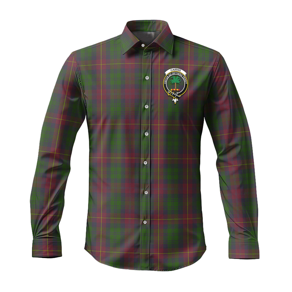 Cairns Tartan Long Sleeve Button Up Shirt with Family Crest Men's Shirt - Tartan Vibes Clothing