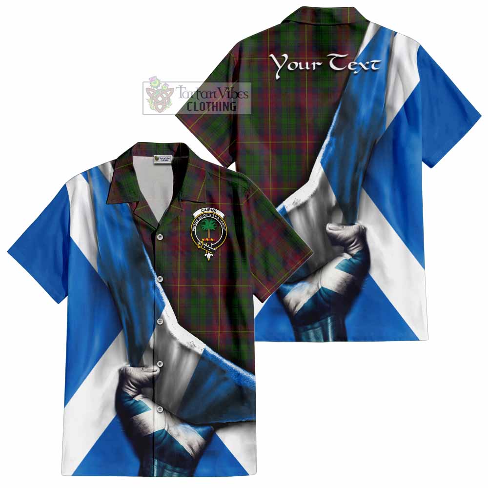 Cairns Tartan Hawaiian Shirt with Family Crest Scotland Patriotic Style - Tartan Vibes Clothing