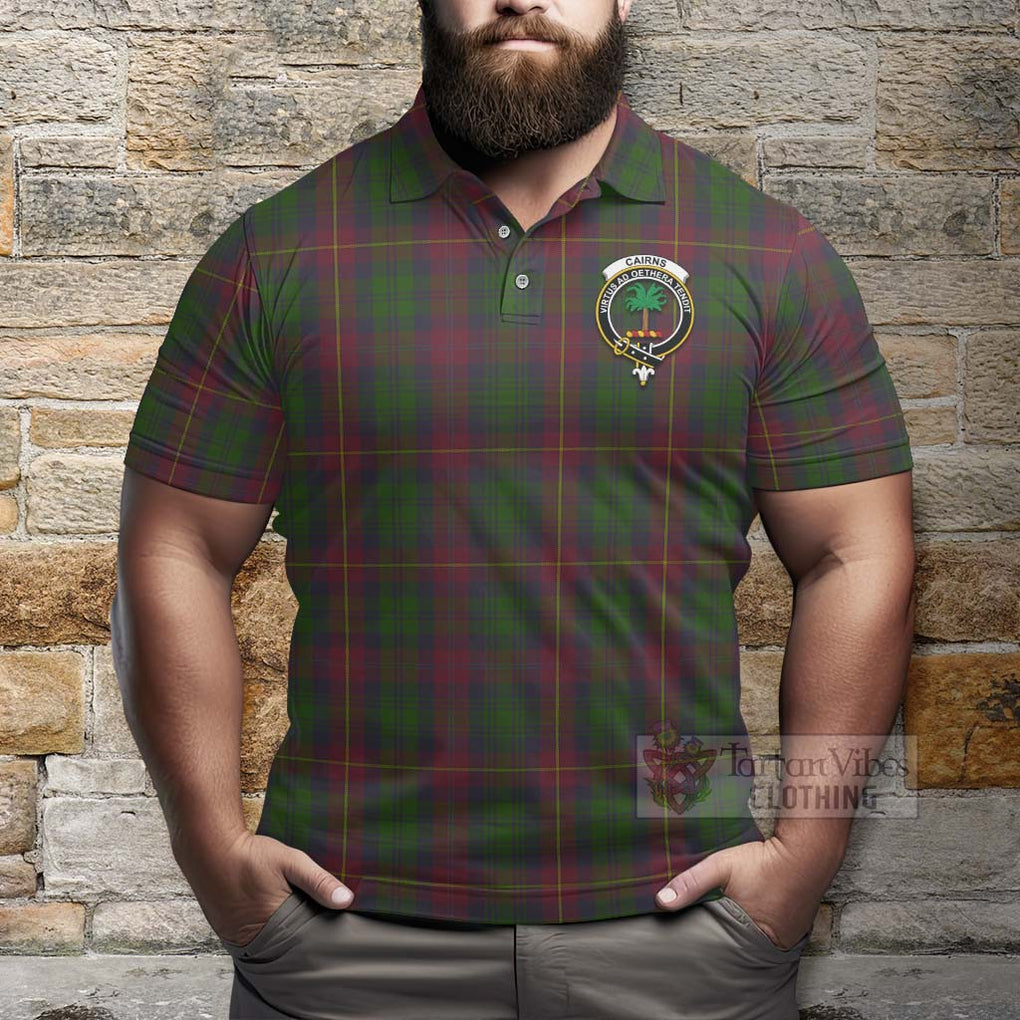 Cairns Tartan Polo Shirt with Family Crest Celtic Skull Style - Tartan Vibes Clothing