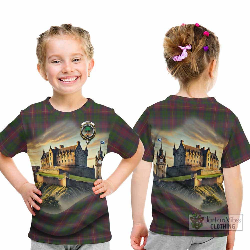 Cairns Tartan Family Crest Kid T-Shirt with Scottish Ancient Castle Style - Tartan Vibes Clothing