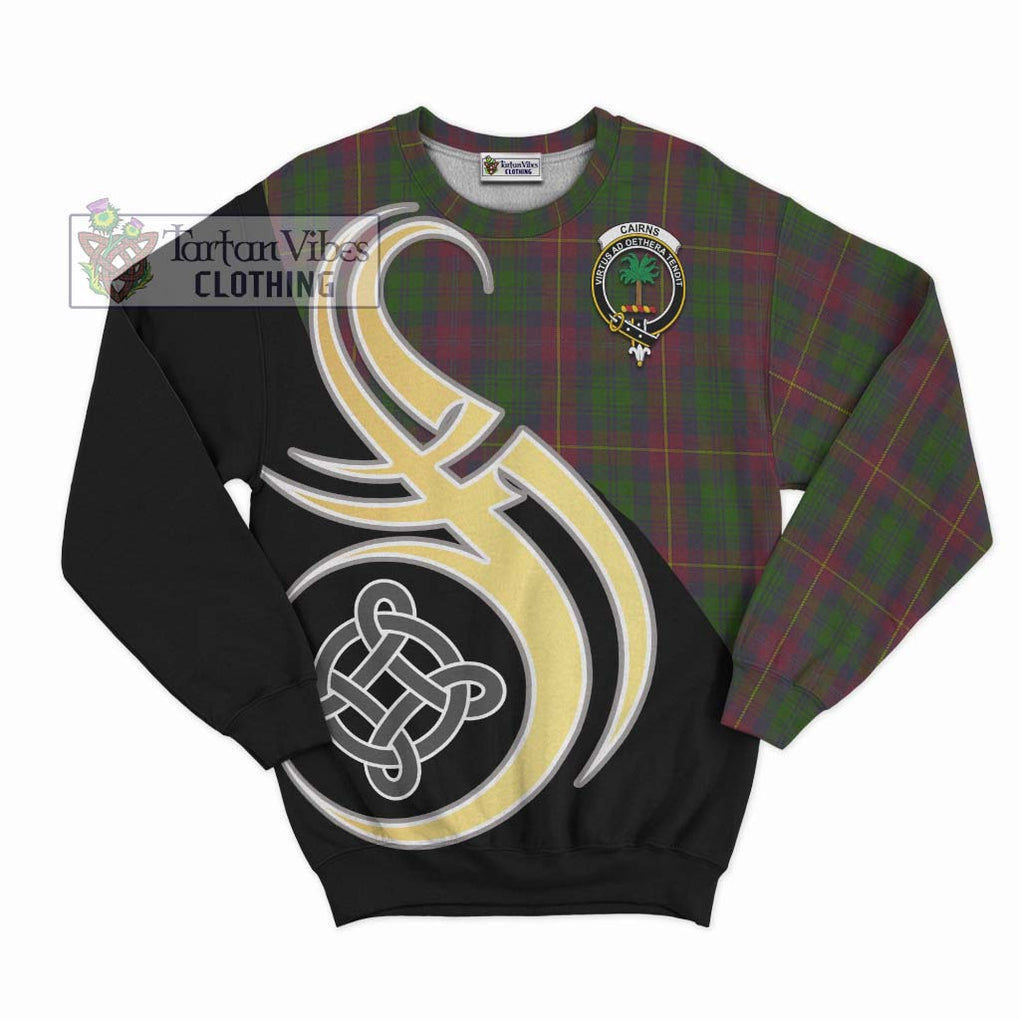 Cairns Tartan Sweatshirt with Family Crest and Celtic Symbol Style - Tartan Vibes Clothing