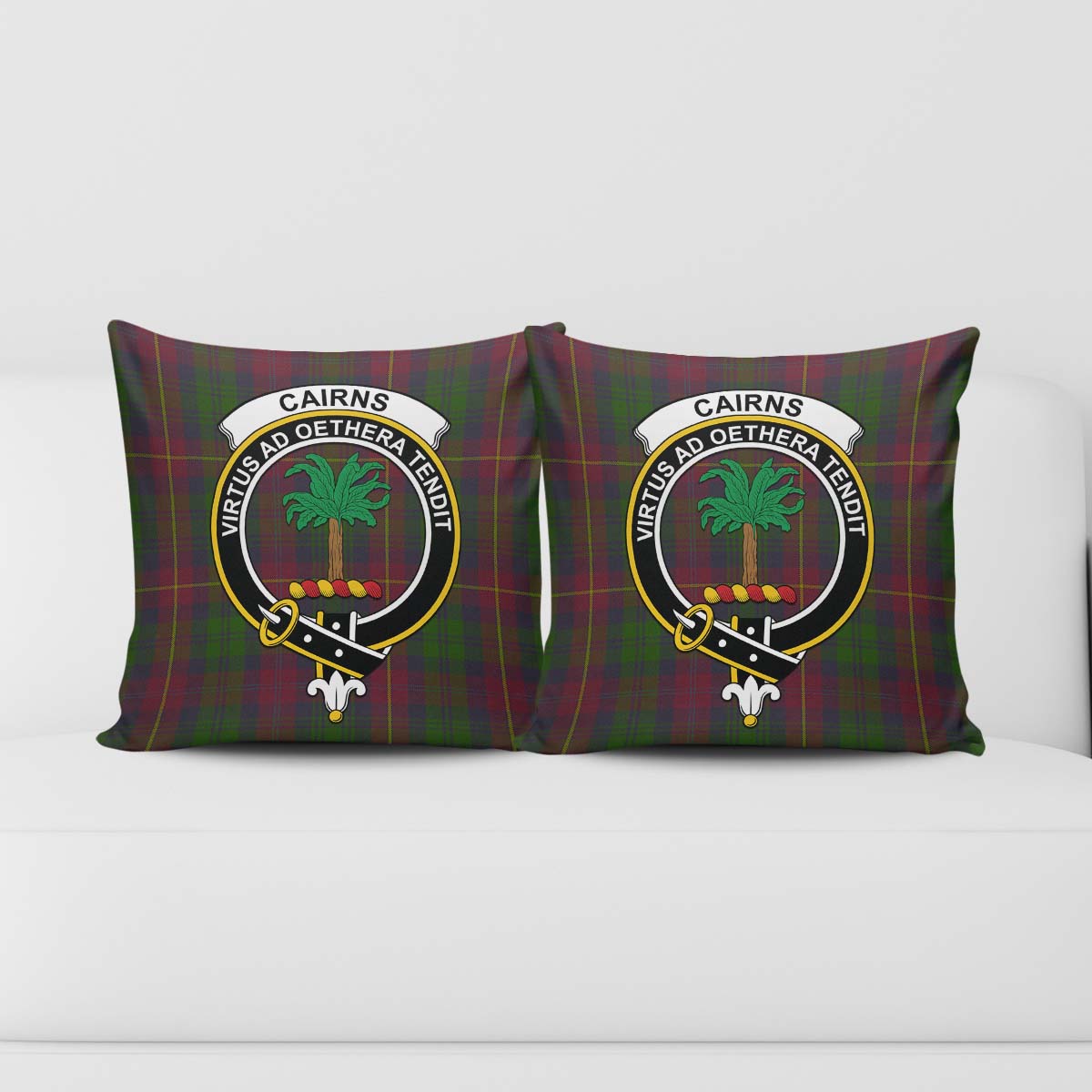 Cairns Tartan Pillow Cover with Family Crest - Tartan Vibes Clothing