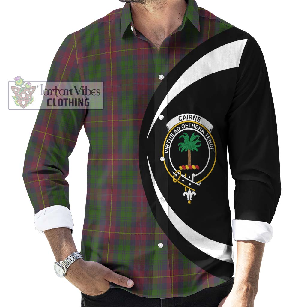 Cairns Tartan Long Sleeve Button Up with Family Crest Circle Style - Tartan Vibes Clothing