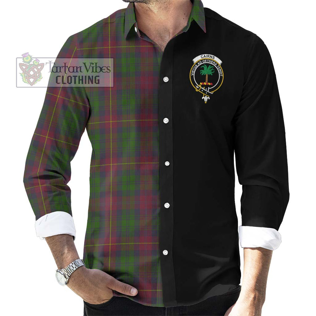 Cairns Tartan Long Sleeve Button Shirt with Family Crest and Half Of Me Style - Tartanvibesclothing Shop