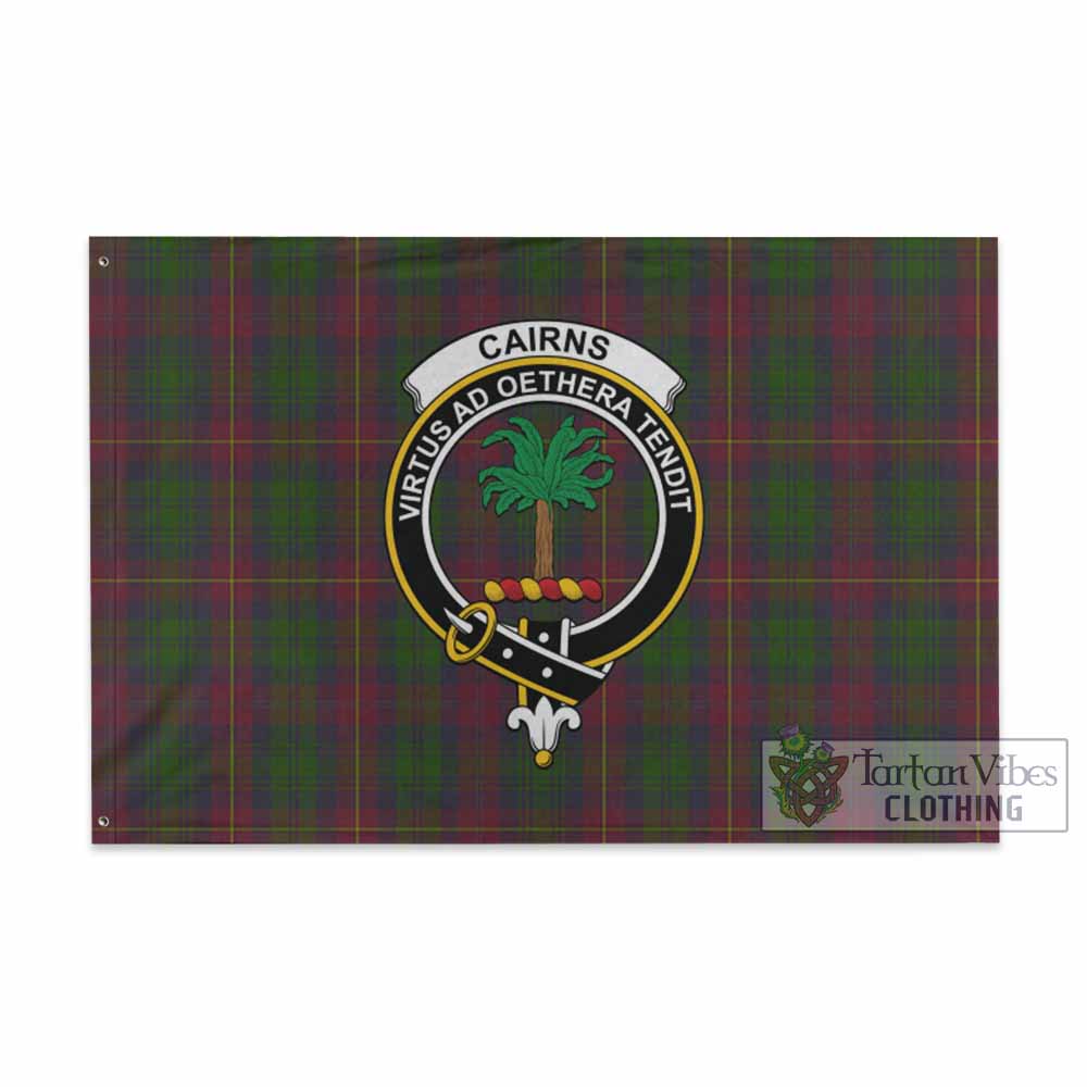 Tartan Vibes Clothing Cairns Tartan House Flag with Family Crest