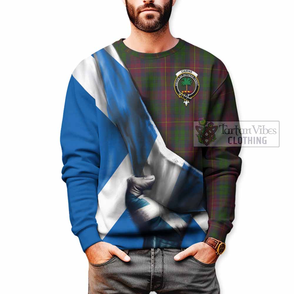 Cairns Tartan Sweatshirt with Family Crest Scotland Patriotic Style - Tartan Vibes Clothing