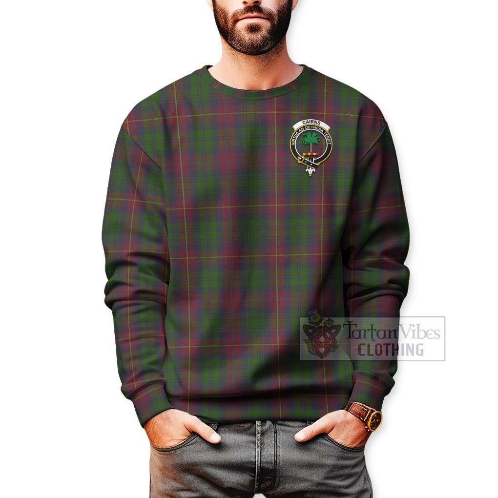 Cairns Tartan Sweatshirt with Family Crest Celtic Skull Style - Tartan Vibes Clothing
