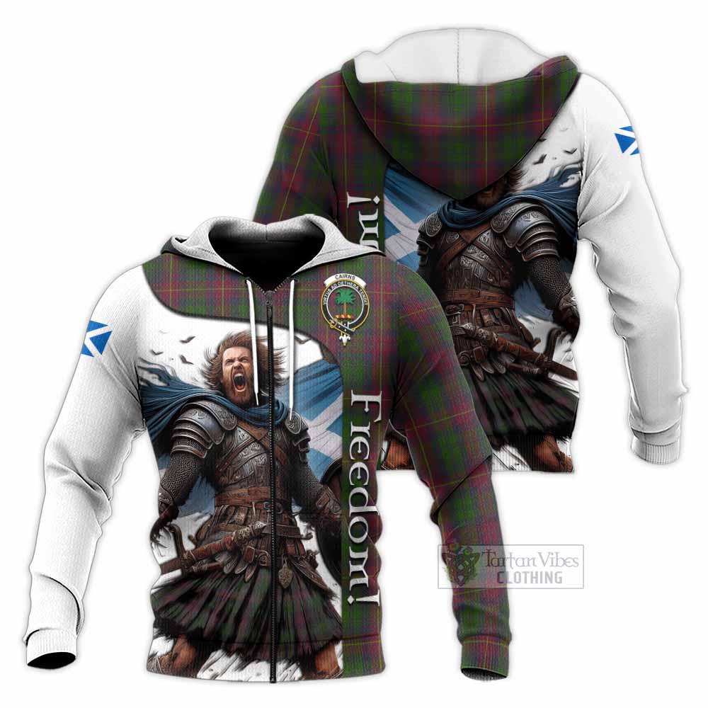 Tartan Vibes Clothing Cairns Crest Tartan Knitted Hoodie Inspired by the Freedom of Scottish Warrior