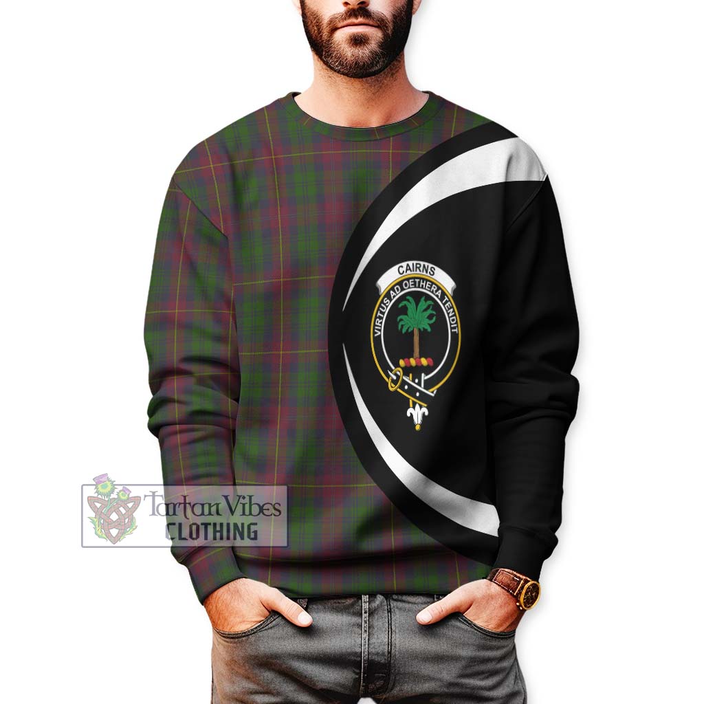 Cairns Tartan Sweatshirt with Family Crest Circle Style - Tartan Vibes Clothing