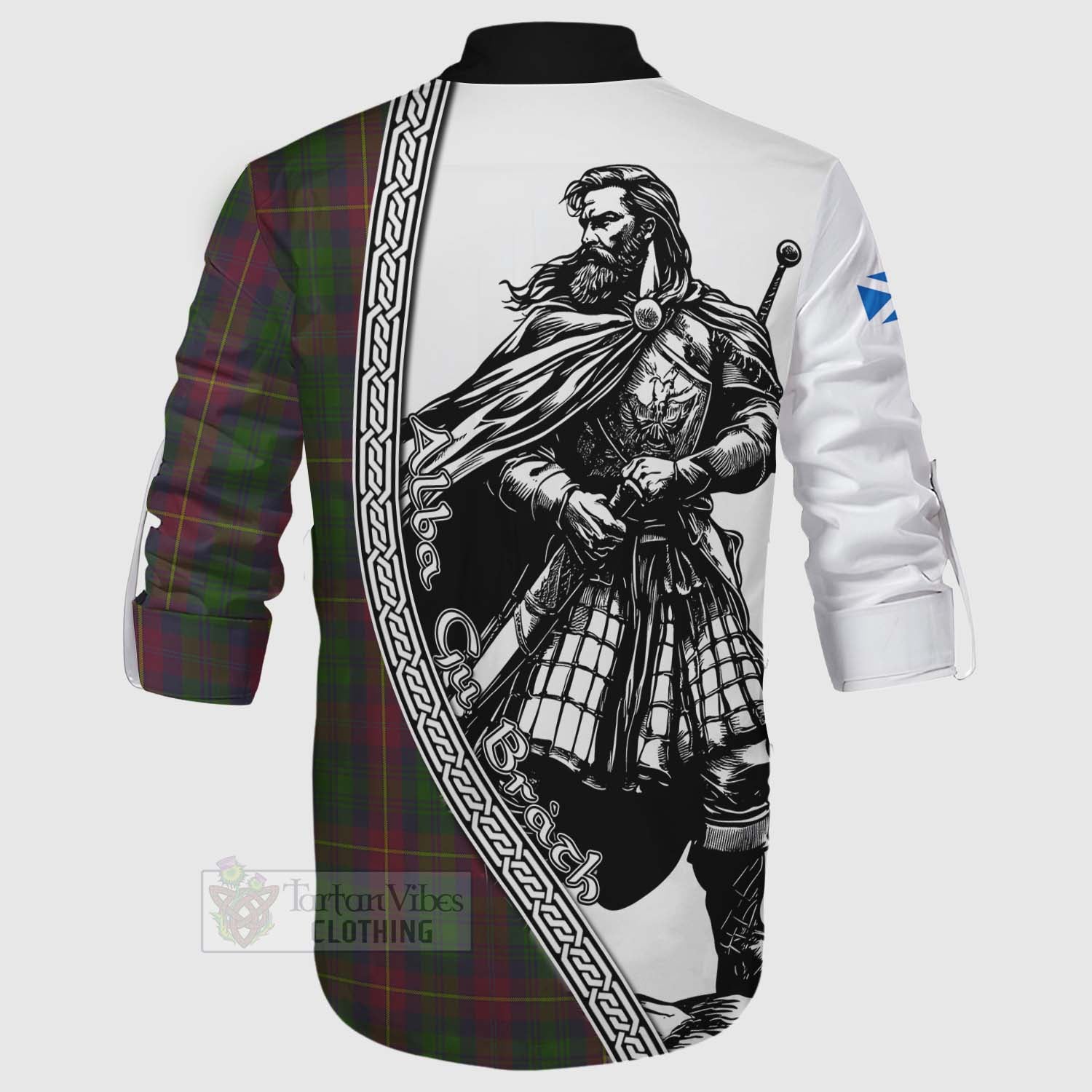 Cairns Tartan Clan Crest Ghillie Kilt Shirt with Highlander Warrior Celtic Style - Tartan Vibes Clothing