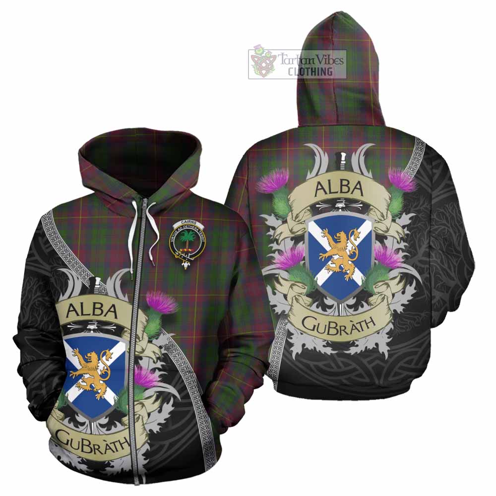 Cairns Tartan Family Crest Hoodie Lion Rampant Royal Thistle Shield Celtic Inspired Zip Hoodie - Tartan Vibes Clothing