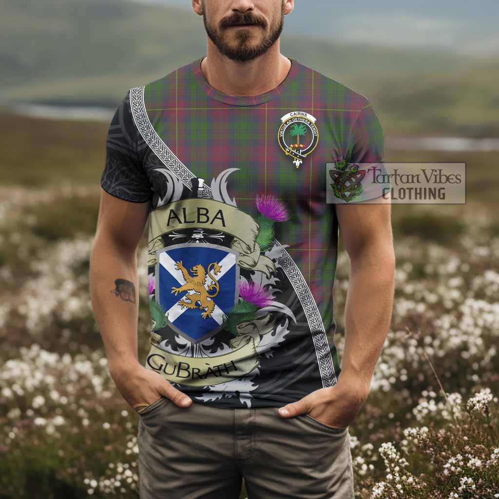 Cairns Tartan Family Crest T-Shirt Lion Rampant Royal Thistle Shield Celtic Inspired - Tartan Vibes Clothing