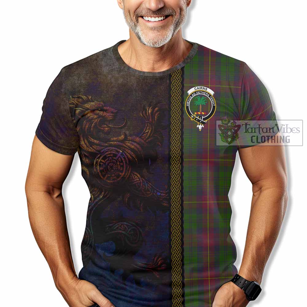 Cairns Tartan Family Crest T-Shirt Alba Gu Brath Be Brave Lion Ancient Style - Tartan Vibes Clothing