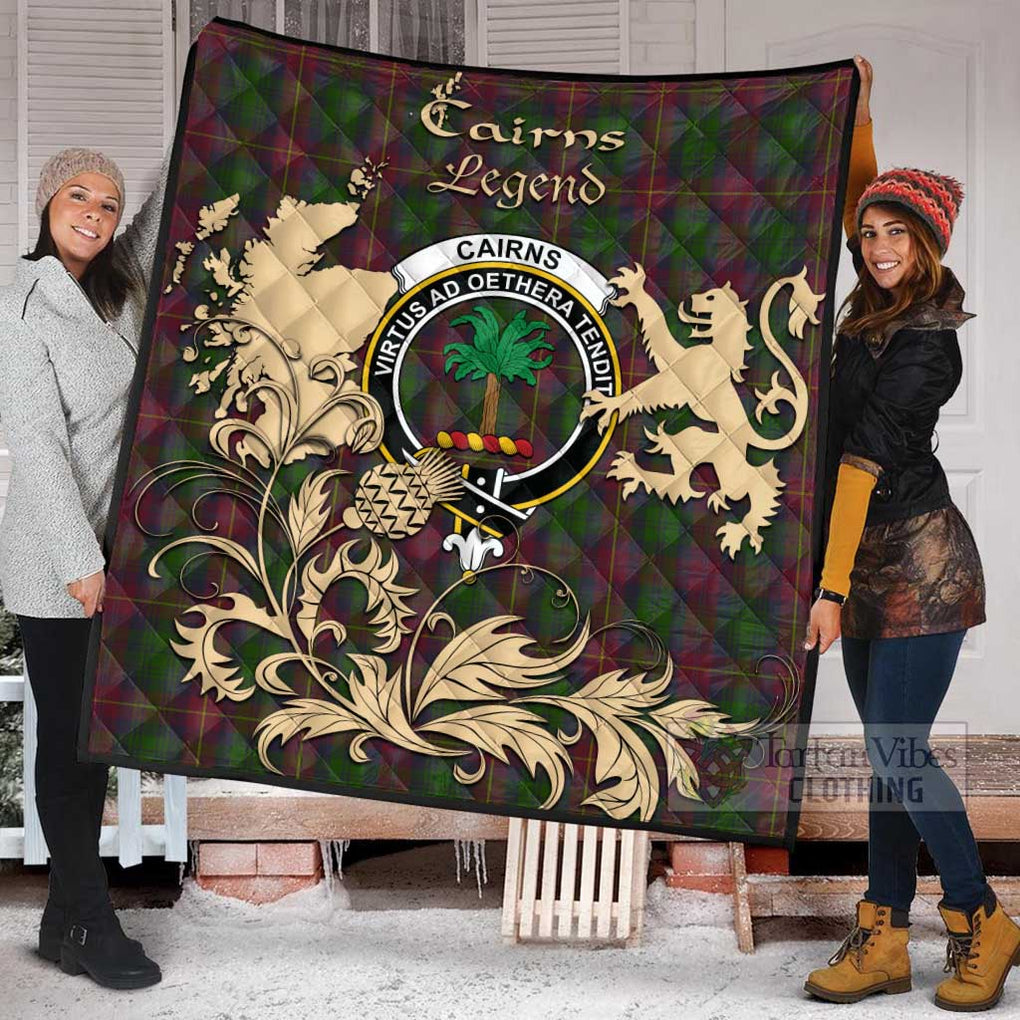Tartan Vibes Clothing Cairns Tartan Quilt with Family Crest and Scottish Symbol Style