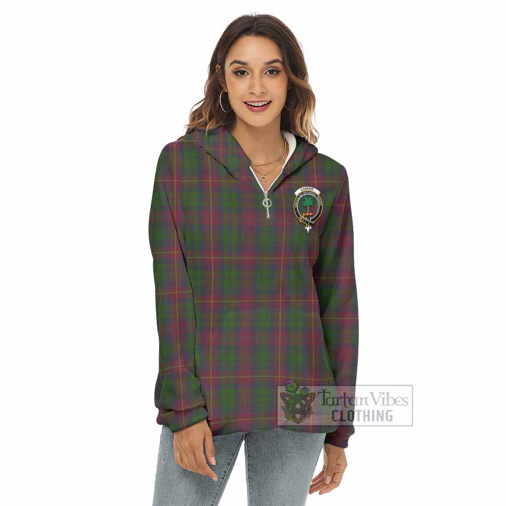 Cairns Tartan Women's Borg Fleece Hoodie with Half Zip with Family Crest - Tartan Vibes Clothing