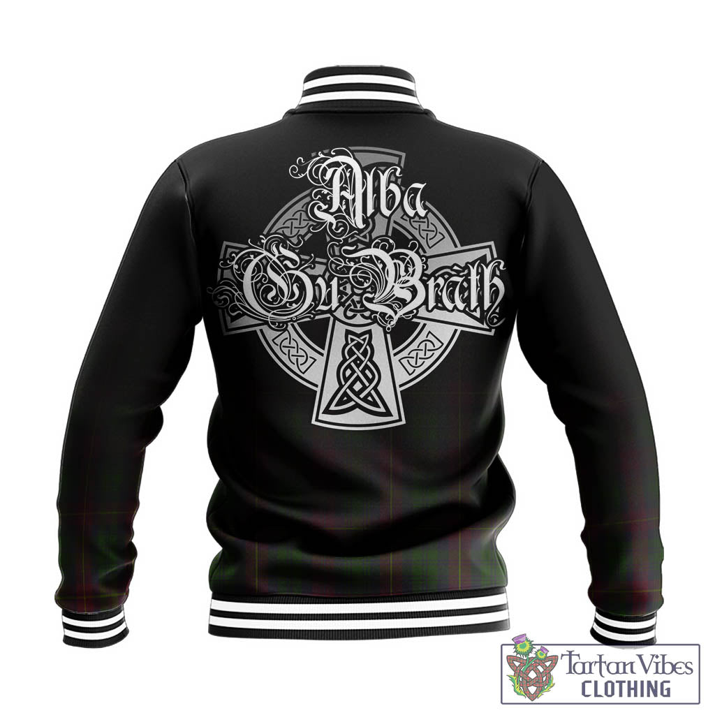 Tartan Vibes Clothing Cairns Tartan Baseball Jacket Featuring Alba Gu Brath Family Crest Celtic Inspired