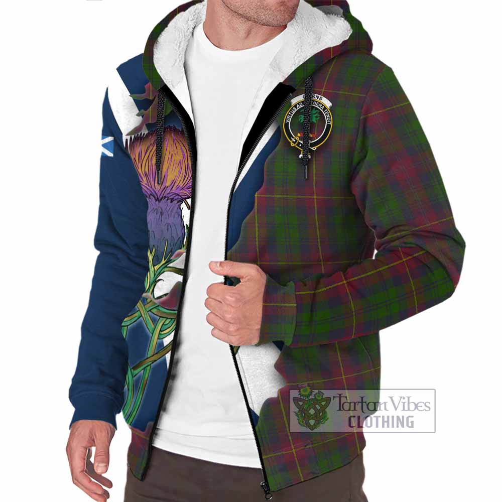 Tartan Vibes Clothing Cairns Tartan Family Crest Sherpa Hoodie Scottish Thistle Celtic Inspired