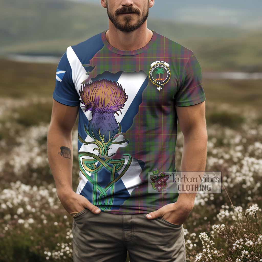 Tartan Vibes Clothing Cairns Tartan Family Crest T-Shirt Scottish Thistle Celtic Inspired