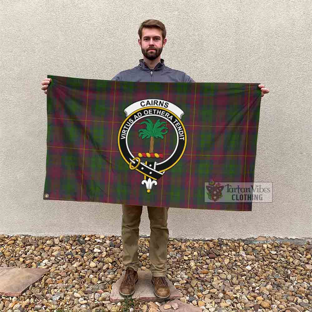 Tartan Vibes Clothing Cairns Tartan House Flag with Family Crest