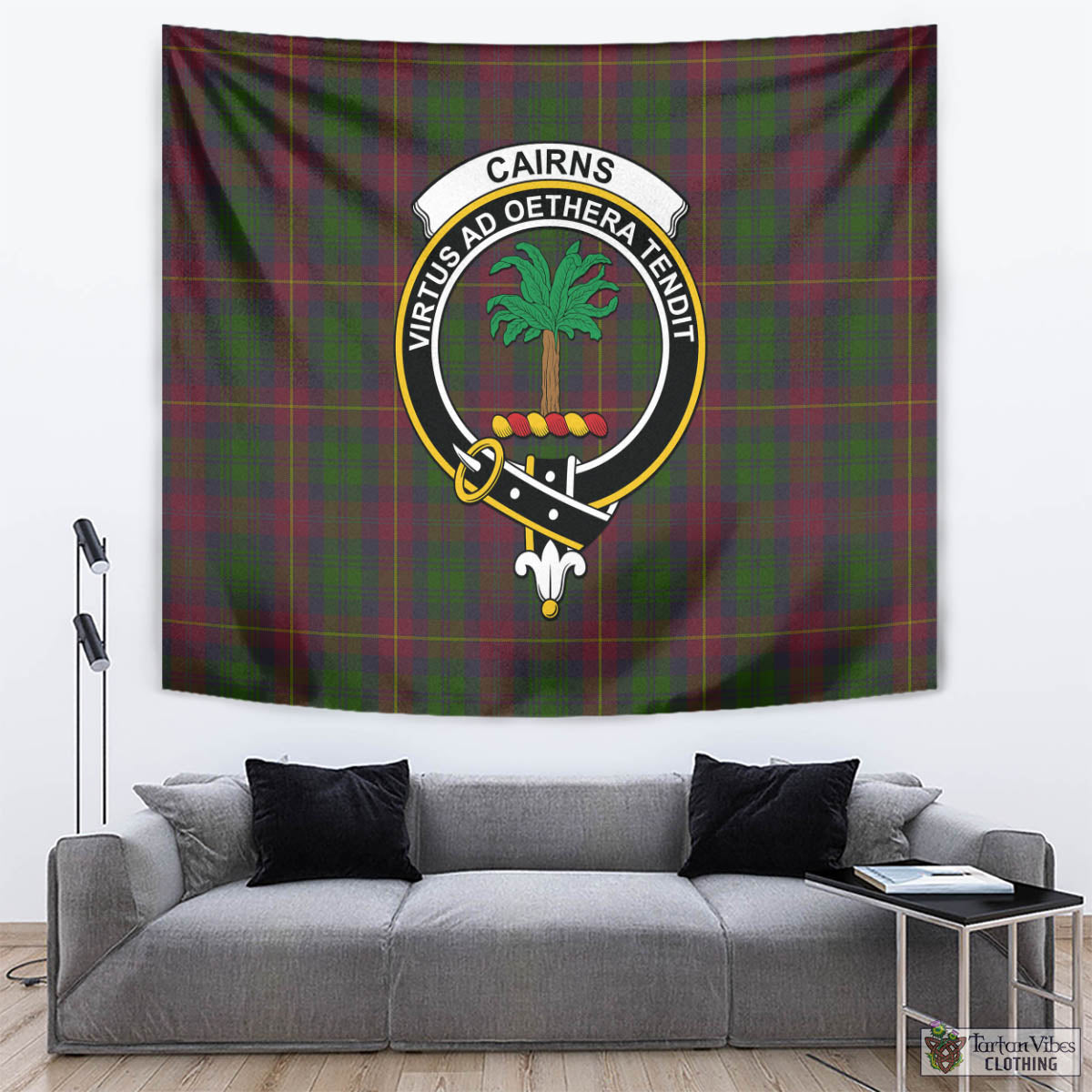 Cairns Tartan Tapestry Wall Hanging and Home Decor for Room with Family Crest - Tartan Vibes Clothing