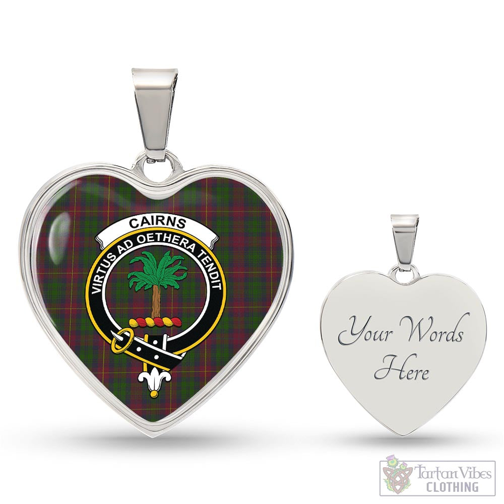 Cairns Tartan Heart Necklace with Family Crest Luxury Necklace (Silver) Yes - Tartan Vibes Clothing