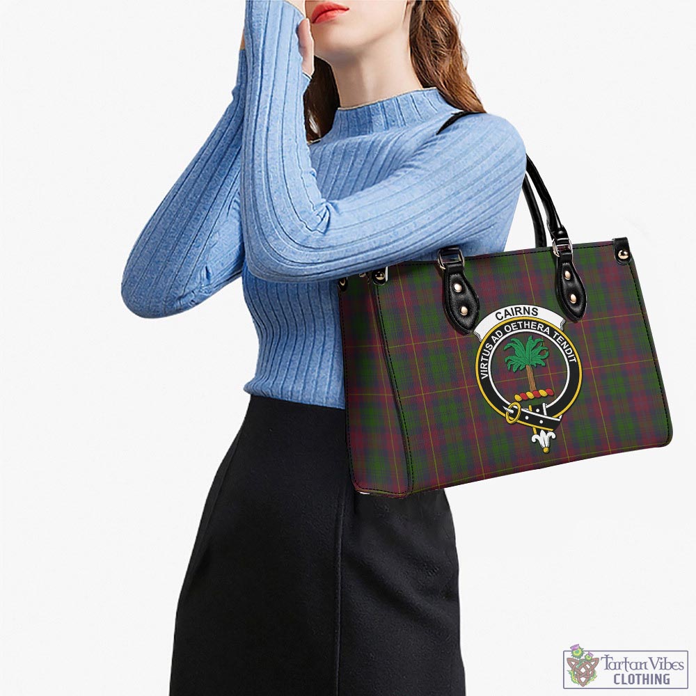 Cairns Tartan Luxury Leather Handbags with Family Crest - Tartan Vibes Clothing