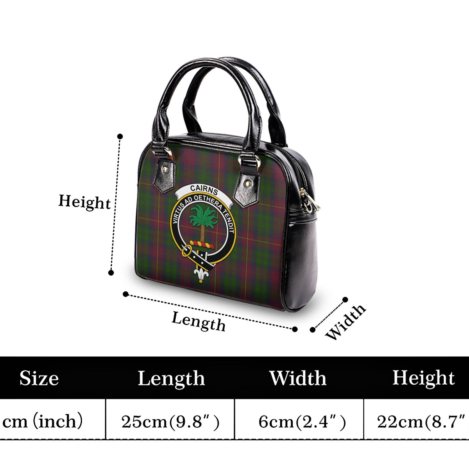 Cairns Tartan Shoulder Handbags with Family Crest - Tartan Vibes Clothing