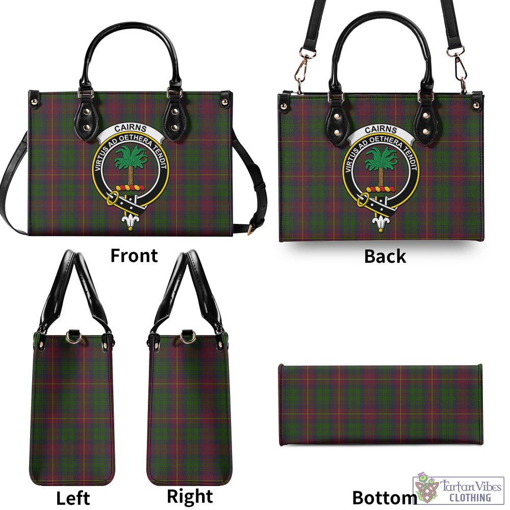 Cairns Tartan Luxury Leather Handbags with Family Crest - Tartan Vibes Clothing