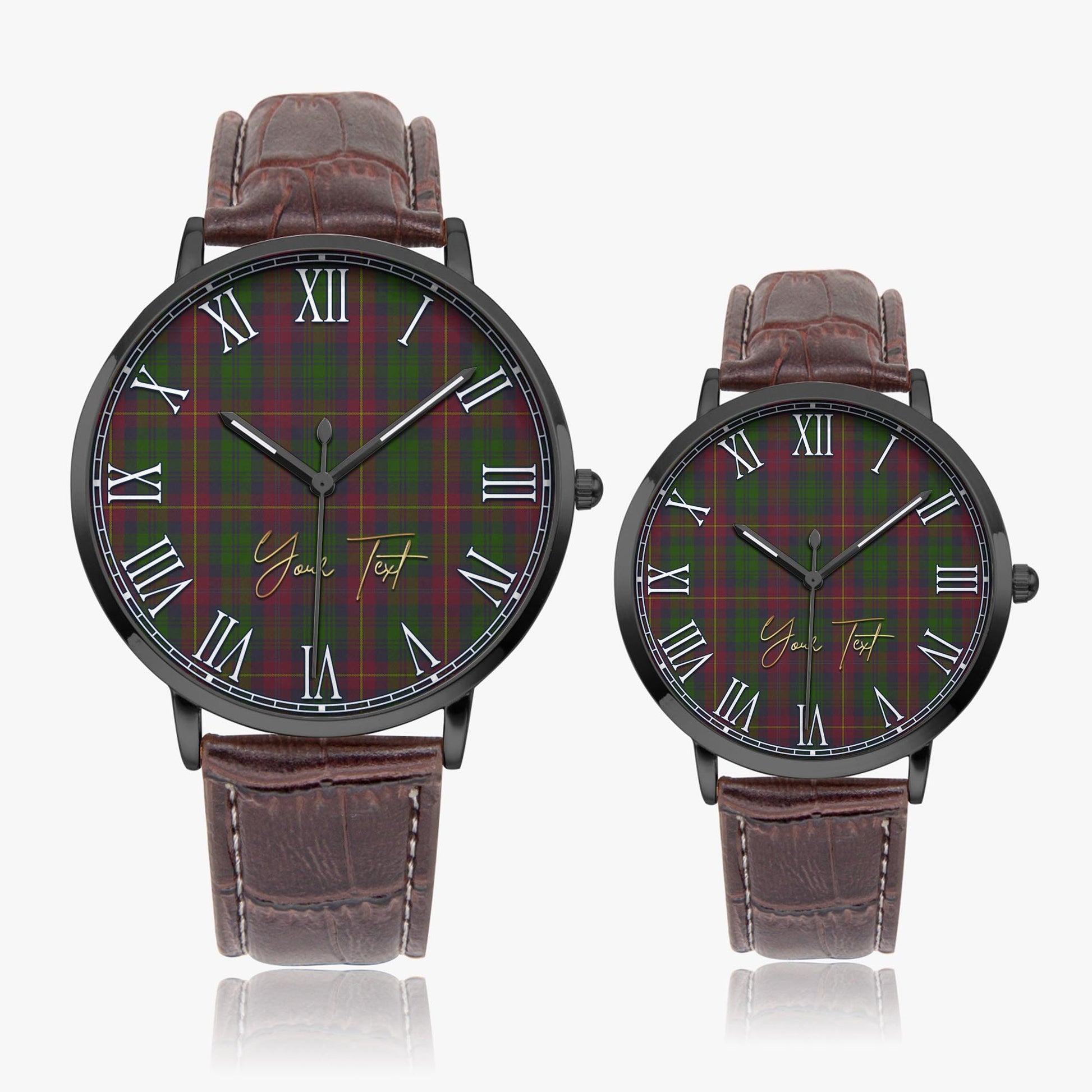 Cairns Tartan Personalized Your Text Leather Trap Quartz Watch - Tartan Vibes Clothing