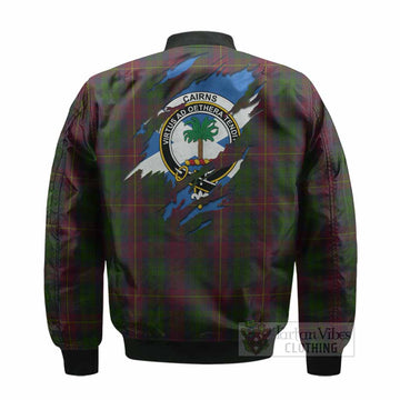 Cairns Clan Crest In Me Tartan Bomber Jacket Scotland Flag Style