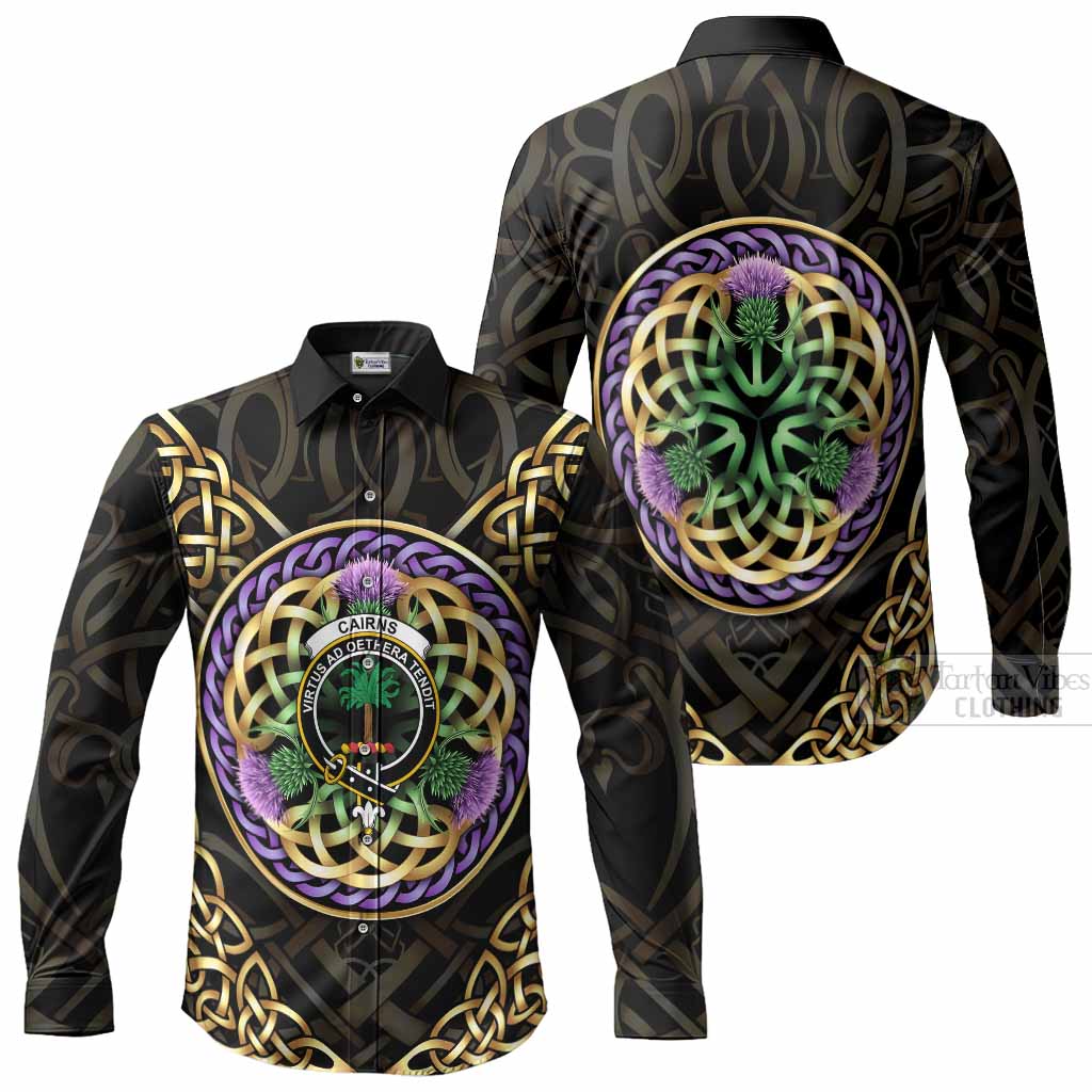 Cairns Clan Crest Long Sleeve Button Shirts Celtic Scottish Thistle