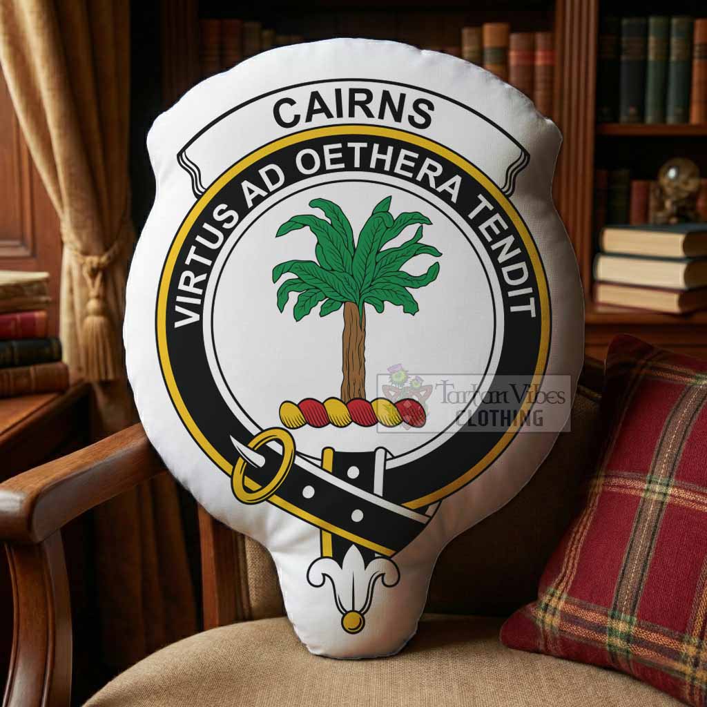 Cairns Clan Crest Shaped Throw Pillow, Scottish Clan Badge Decorative Pillow