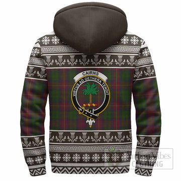 Cairns Clan Tartan Christmas Fleece Hoodie with Family Crest - Tartan Vibes Clothing