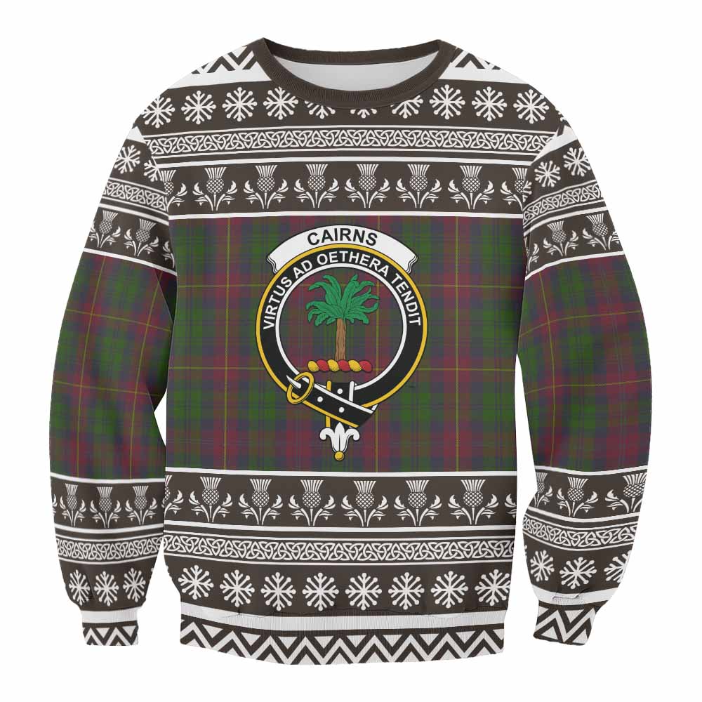 Cairns Clan Tartan Christmas Sweatshirt with Family Crest - Tartan Vibes Clothing